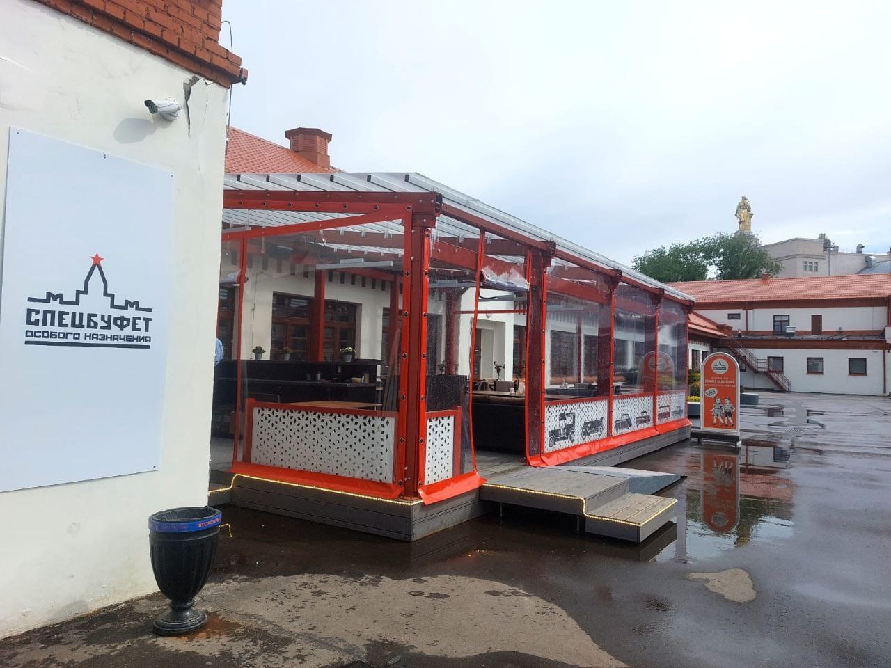 ПВХ шторы для летней террасы кафе в Обнинске